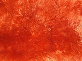 Оранжевый круглый овчина двухшкурная RED 02SS 1000