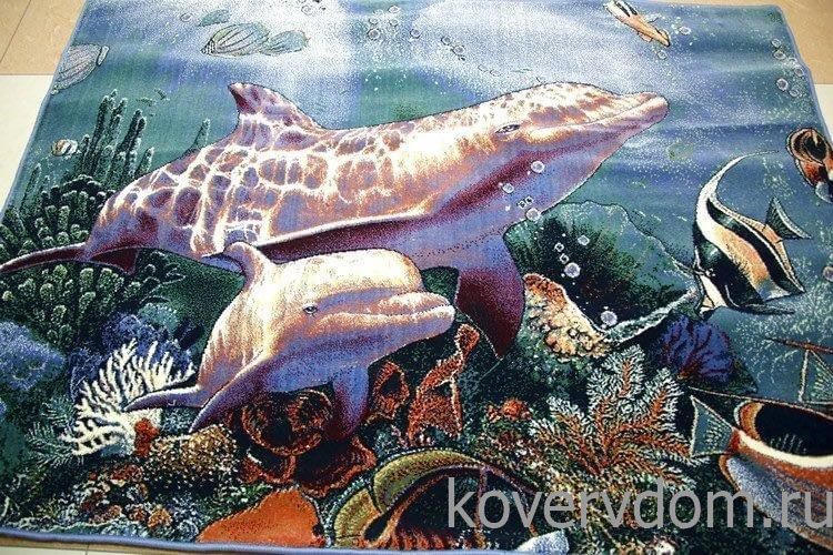 Ковер Морской ДЕЛЬФИНЫ